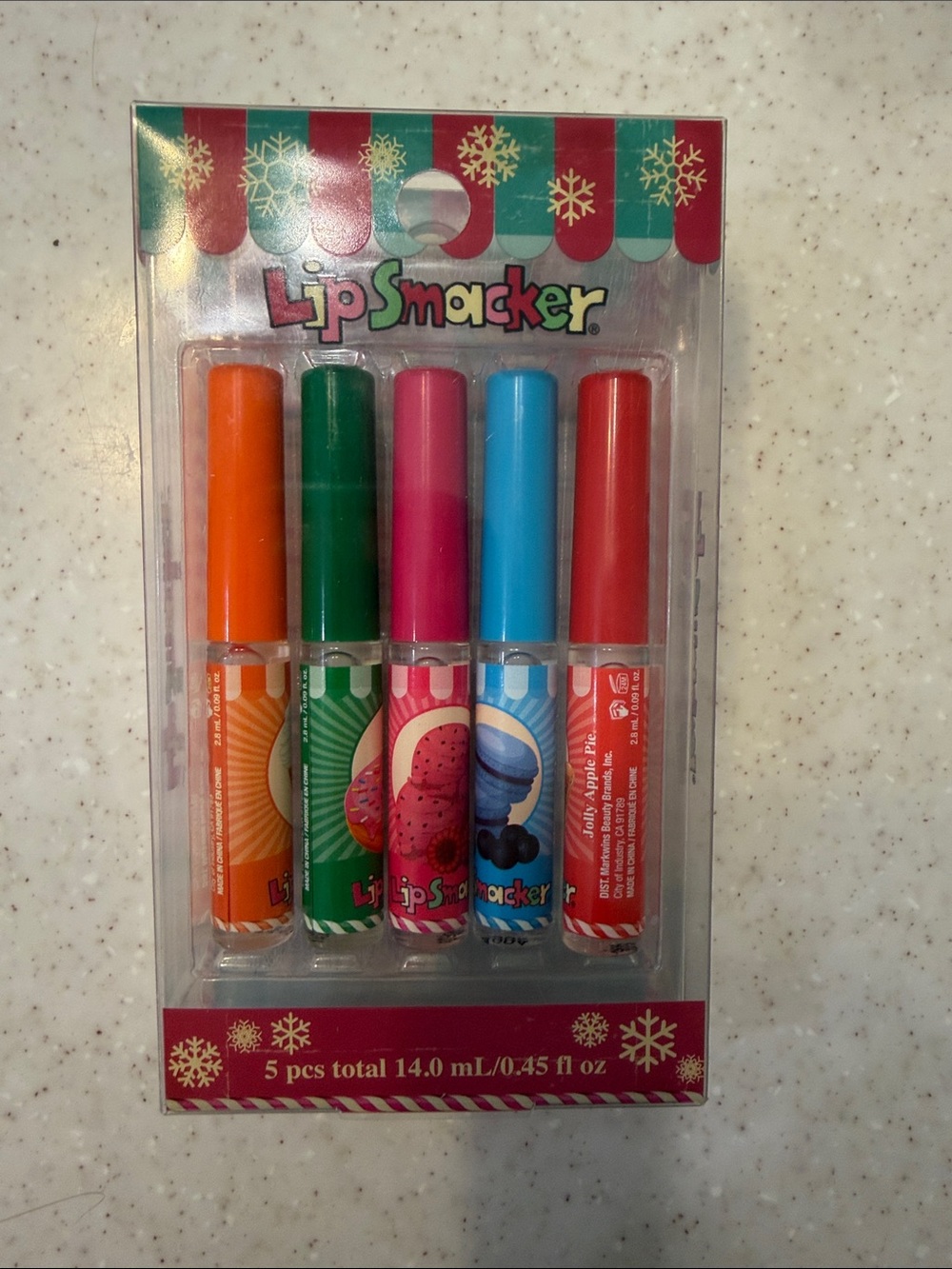 Lip Smacker 5-Pack Lip Balm Set - Orange, Green, Pink, Blue, Red